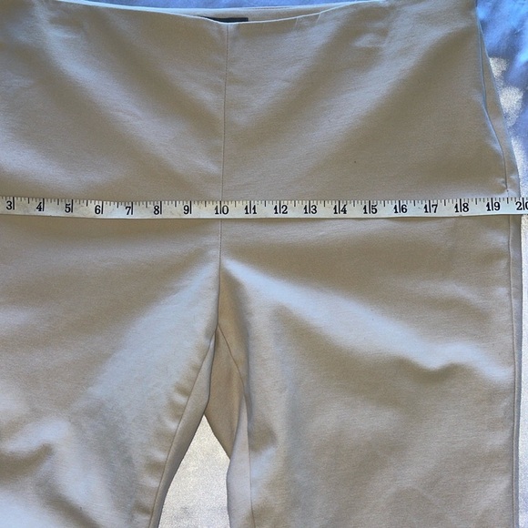 Vince Camuto Cream Khaki Straight Leg Pants Side Zip Stretch Cotton Ankle Length - Picture 4 of 11